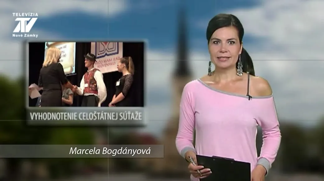 Marcela Bogdányová ako moderátorka spravodajstva Televízie Nové Zámky